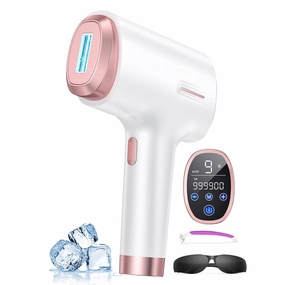 Laser Hair Removal for Women & Men, 45°F Ice-Cooling Contact, Safe & Virtually Painless Alternative to Salon IPL Hair Removal Device, Long-Lasting Hair Removal from Home