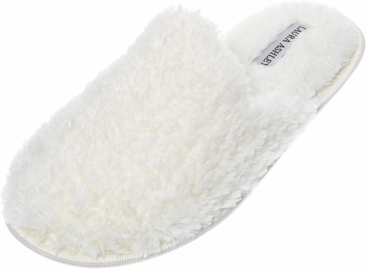 Laura Ashley Ladies All Over Plush W/Memory Foam Slippers