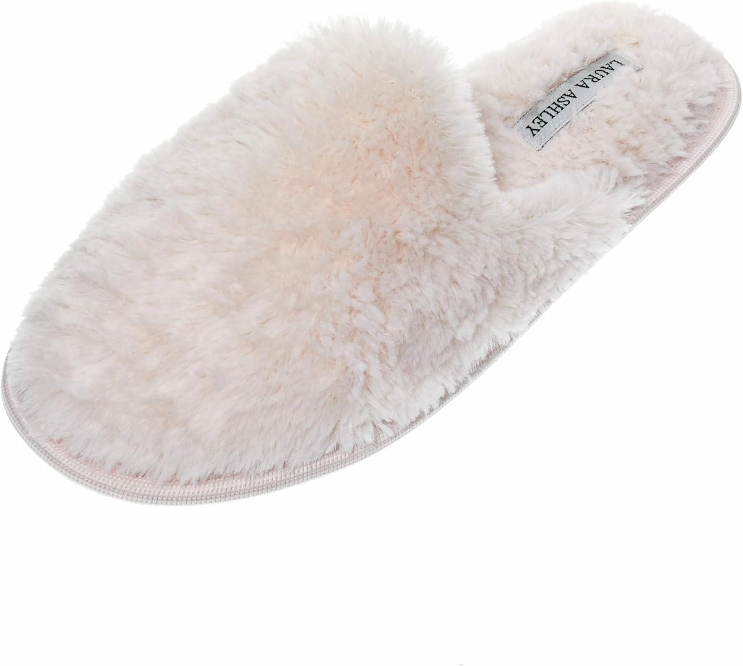 Laura Ashley Ladies All Over Plush W/Memory Foam Slippers