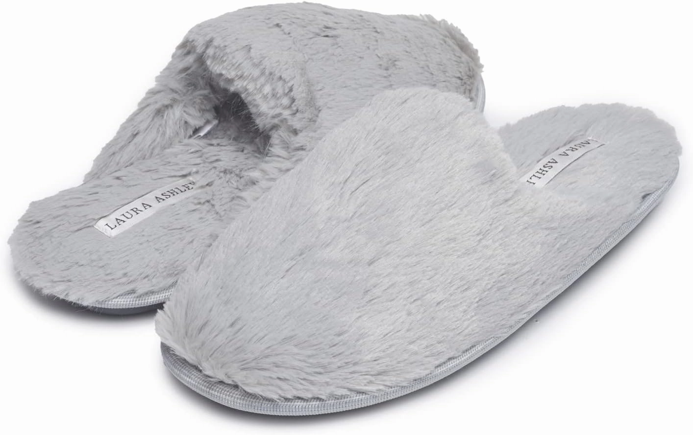 Laura Ashley Ladies All Over Plush W/Memory Foam Slippers