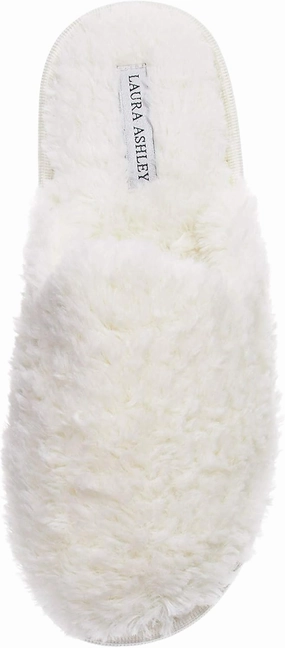 Laura Ashley Ladies All Over Plush W/Memory Foam Slippers