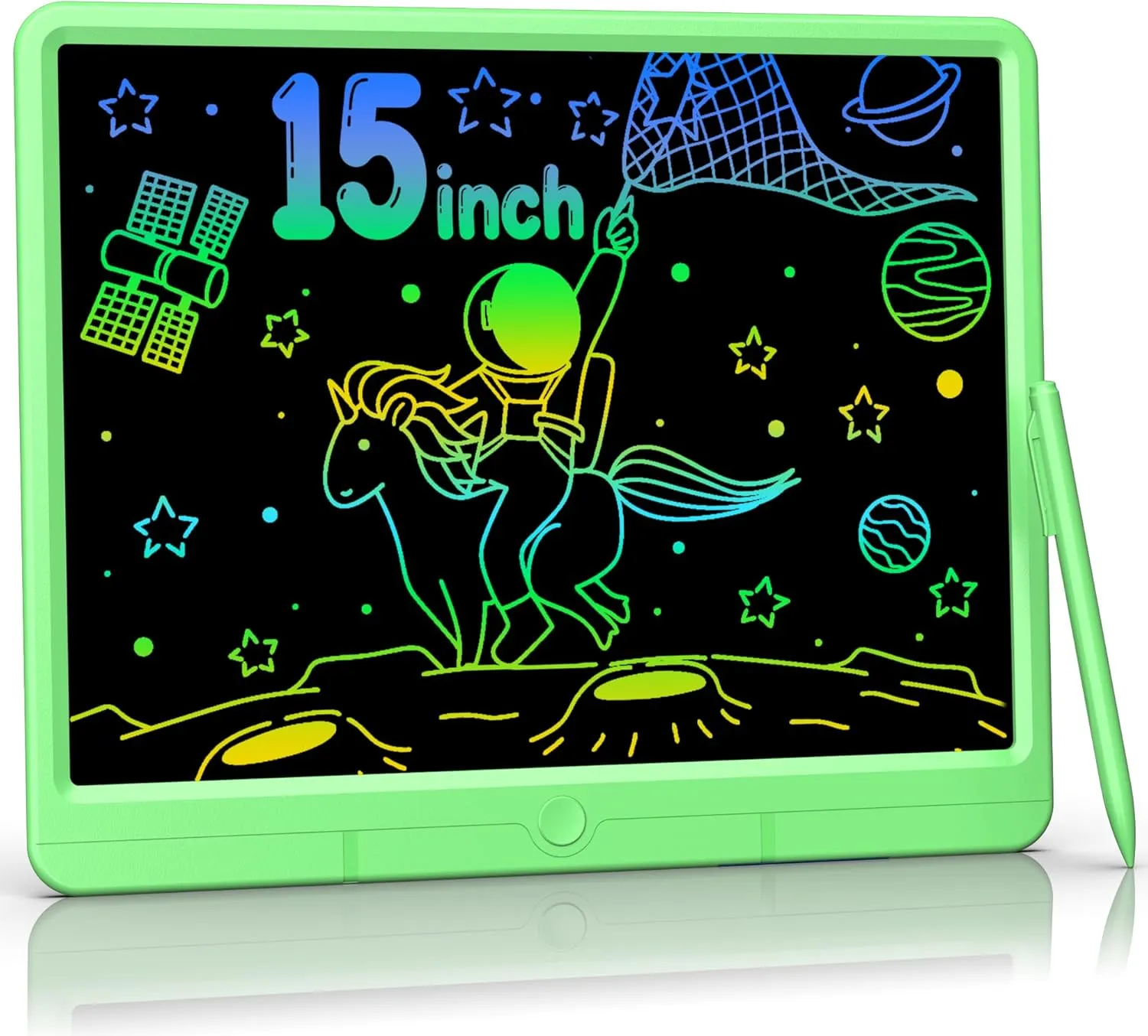 LCD Writing Tablet 15 Inch, Colorful Erasable Doodle Board Drawing Pad, Magic Drawing Tablet for Kids Toddler, Reusable Electronic Doodle Pad, Educational Toys Gifts for 3-12 Year Old Boys Girls