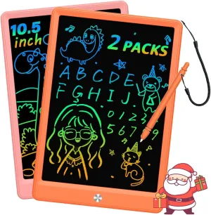 LCD Writing Tablet Doodle Board, Colorful Drawing Pad, Electronic Drawing Tablet, Drawing Pads,Travel Gifts for Kids Ages 3 4 5 6 7 8 Year Old Girls Boys (10.5 inch, Orange Pink)