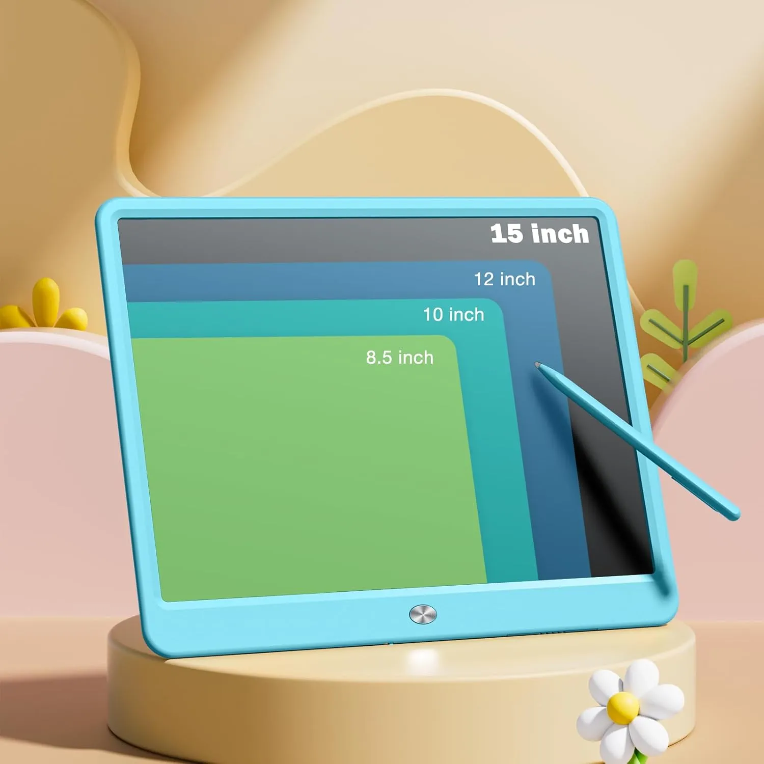 LCD Writing Tablet for Kids, Kidopire 15-Inch Large Screen Doodle Board Drawing Tablet Writing Pad Educational Toddler Toys, Birthday Gifts for 3-12  Year Old Girls Boys Message Practice Tablet, Blue
