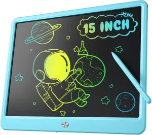 LCD Writing Tablet for Kids, Kidopire 15-Inch Large Screen Doodle Board Drawing Tablet Writing Pad Educational Toddler Toys, Birthday Gifts for 3-12  Year Old Girls Boys Message Practice Tablet, Blue