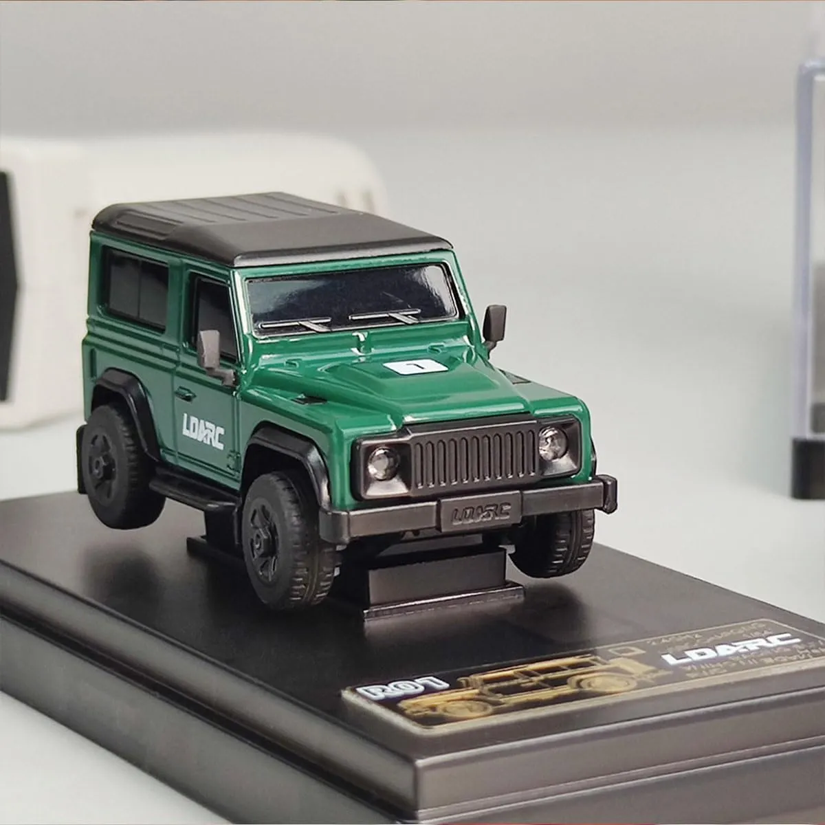 LDARC 1:64 Scale Mini RC Crawler RTR RC Rock Truck, 2.4G Hobby Grade Remote Control Car Model with Interactive Light Set for Adults - Green