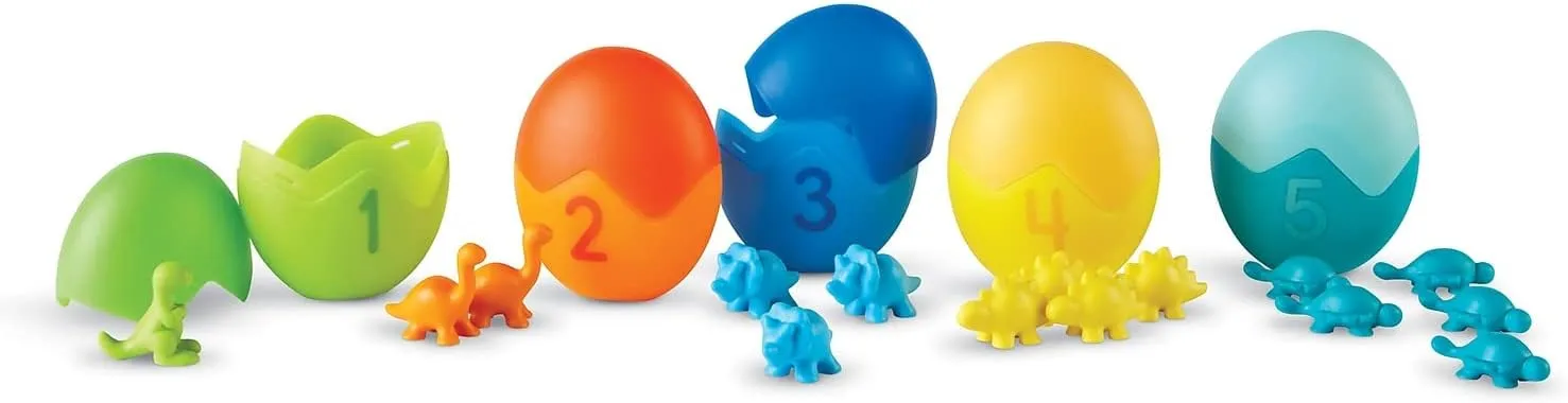 Learning Resources Counting Dino-Sorters Math Activity Set, Dinosaur Sorting Toy, 65 Pieces, Ages 3 
