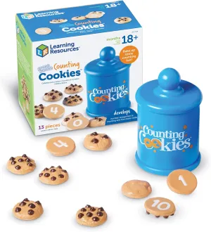 Learning Resources Smart Counting Cookies - 13 Pieces, Ages 18  Months Toddler Counting & Sorting Skills, Toddler Math Learning Toys, Play Food for Toddlers, Chocolate Chip Cookies
