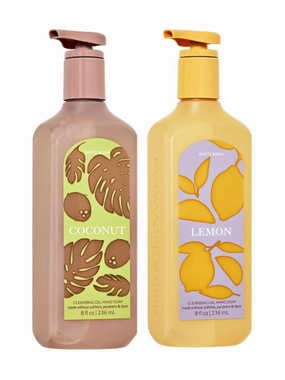 Lemon & Coconut Cleansing Gel Hand Soap 2-Pack – 8 fl oz Each – Sulfate Free, Paraben Free, No Dyes – Refreshing Citrus & Tropical Scented Liquid Soap for Daily Hand Wash – 236 mL Bottles