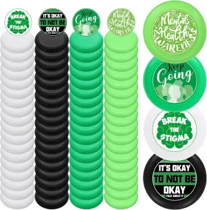 Lenwen 72 Pcs Mini Mental Health Awareness Flying Disc 3.5 Inch Sport Fun Saucer Flyer Disks Summer Outdoor Activity Backyard Games Birthday Party Favors for Kids Adults Camping Beach Lawn Park