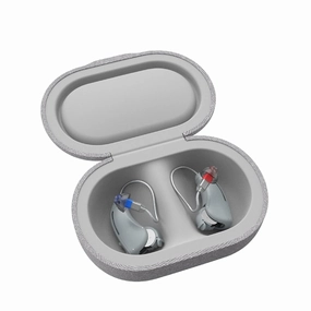 Lexie B1 OTC Hearing Aids Powered by Bose - Bluetooth-enabled Hearing Aids with Invisible Fit and All Day Comfort | Replaceable Batteries, Noise Reduction and Self-Fit Solution (Light Gray)