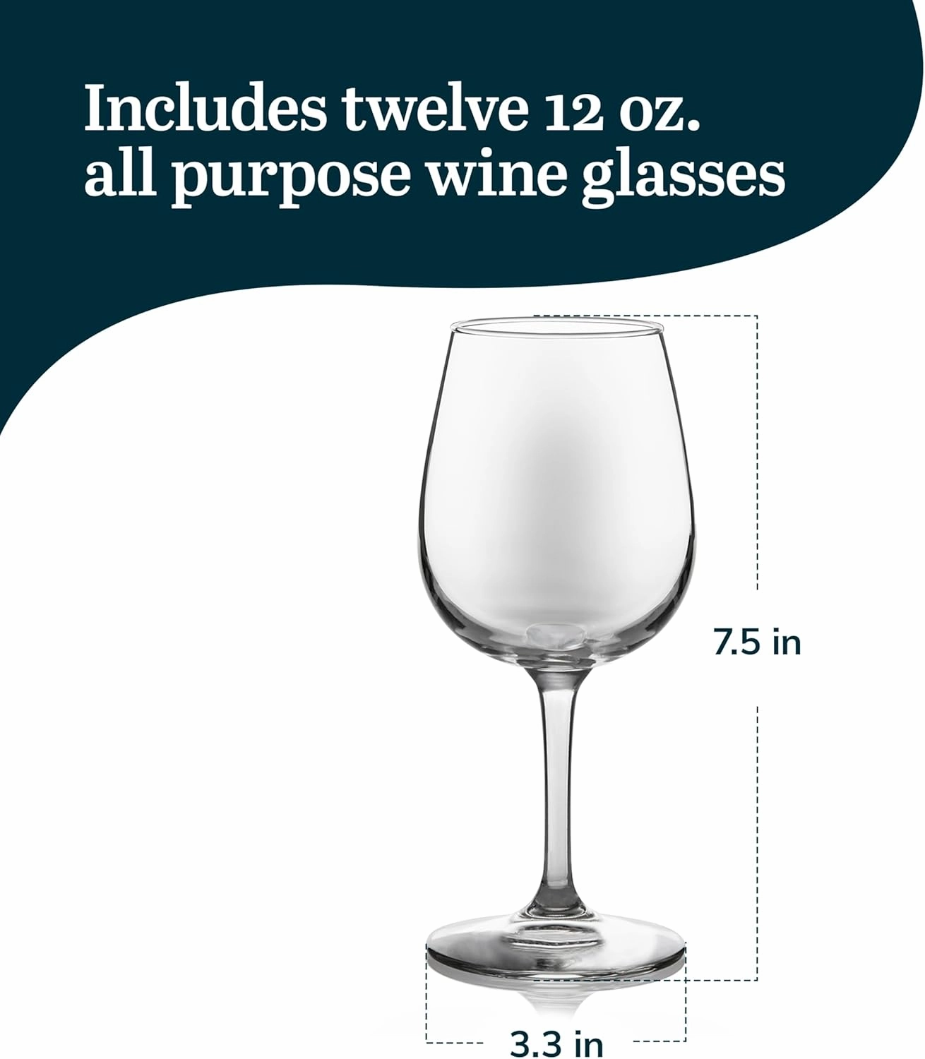 Libbey All Purpose Wine Glasses, Classic, Stemmed Red and White Wine Glasses Set of 12, 12.75 Oz Party Wine Glasses for Weddings, Birthdays & More
