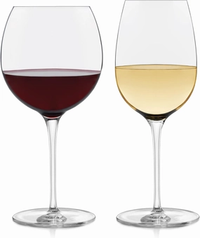 Libbey Signature Red and White Wine Glasses Set of 12, Elegant, Dishwasher Safe Glass, Party Wine Glasses for Birthdays, Weddings, & More