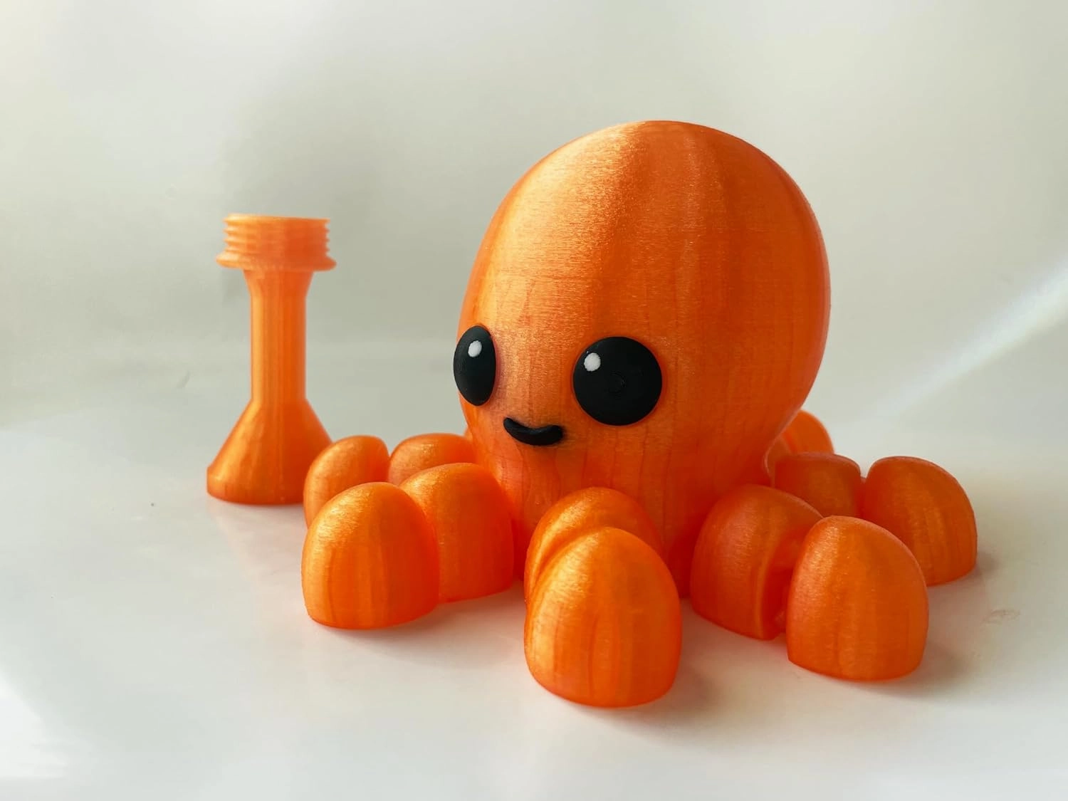Light UP Translucent Orange 3D Printed Octopus