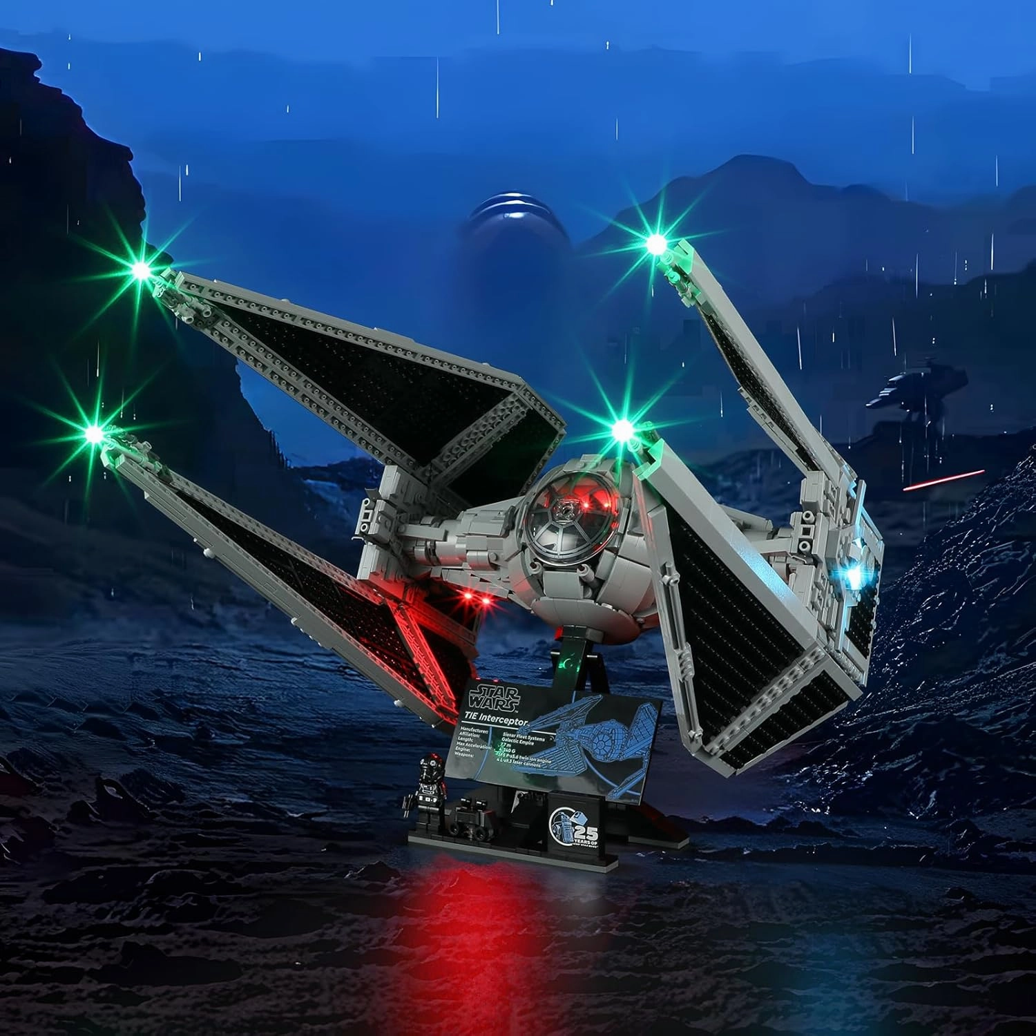 LIGHTAILING Light for 75382 TIE Interceptor - Led Lighting Kit Compatible with Building Blocks Model - NOT Included The Model Set