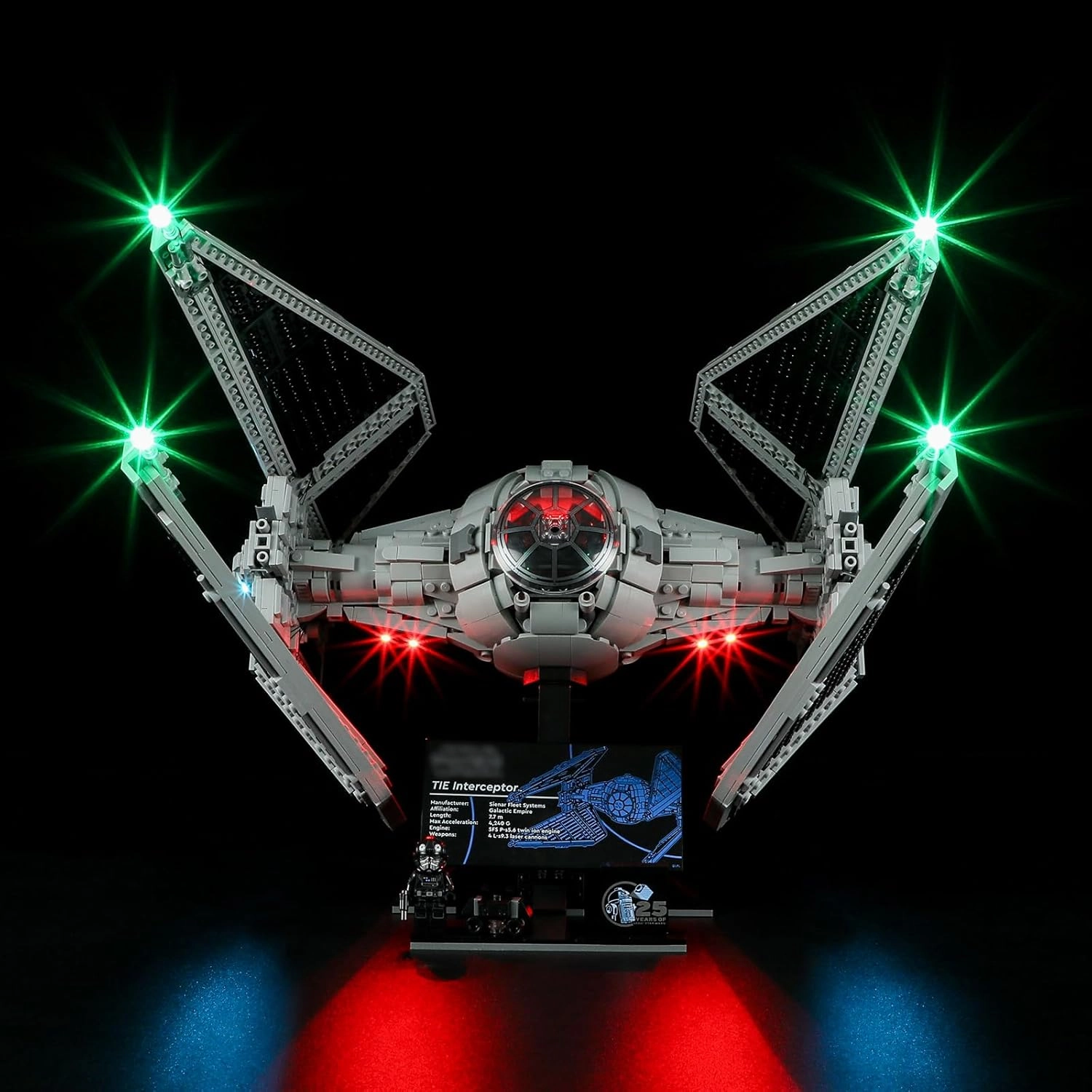 LIGHTAILING Light for 75382 TIE Interceptor - Led Lighting Kit Compatible with Building Blocks Model - NOT Included The Model Set
