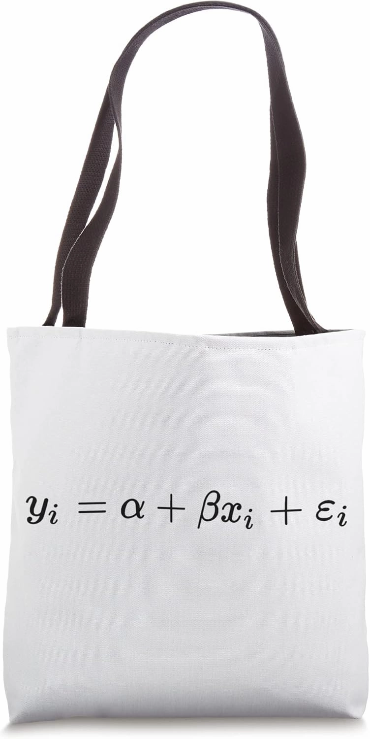 linear regression of a statistical model, statistics & math Tote Bag