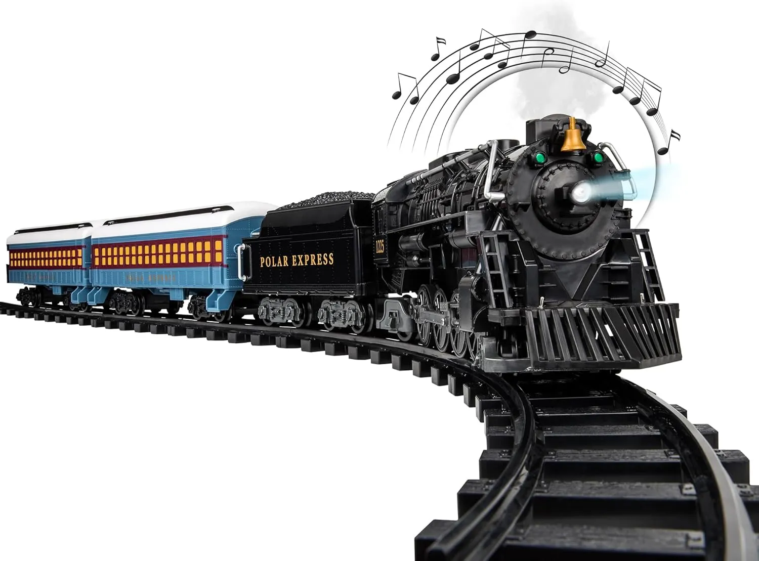 Lionel Battery-Operated The Polar Express Toy Train Set with Bluetooth, Locomotive, Train Cars, & Track with Authentic Train Sounds, Lights, & Water Vapor Smoke Effects for Kids 4 