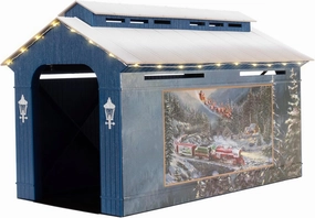 Lionel Thomas Kinkade Christmas Plug Expand Play O Gauge Model Train Covered Bridge