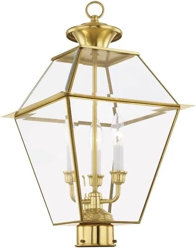 Livex Lighting 2384-61 Westover Charcoal 3 Light Outdoor Post Lantern, 22.00x12.00x12.00