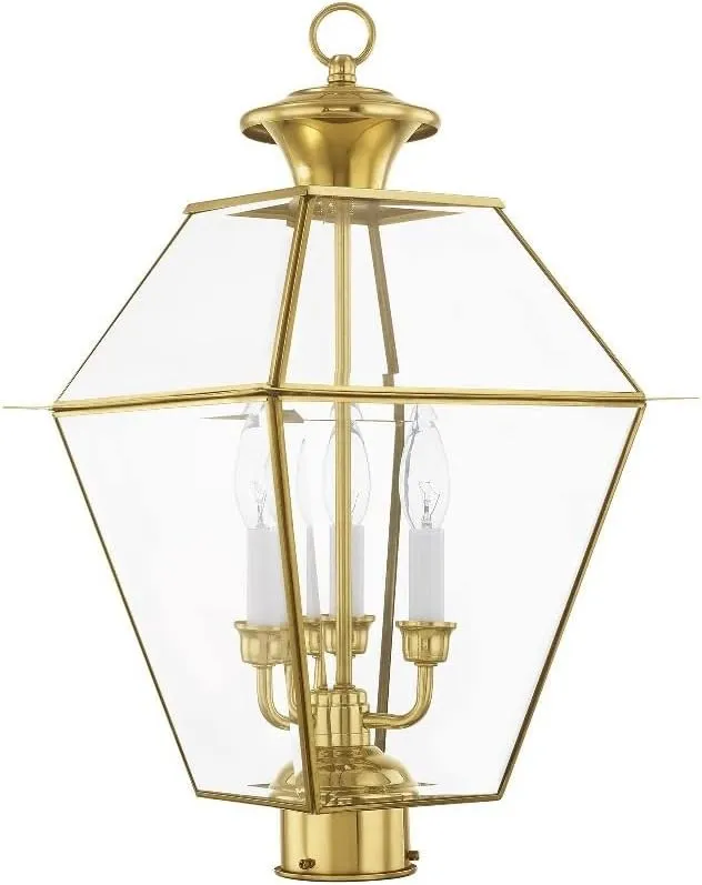 Livex Lighting 2384-61 Westover Charcoal 3 Light Outdoor Post Lantern, 22.00x12.00x12.00