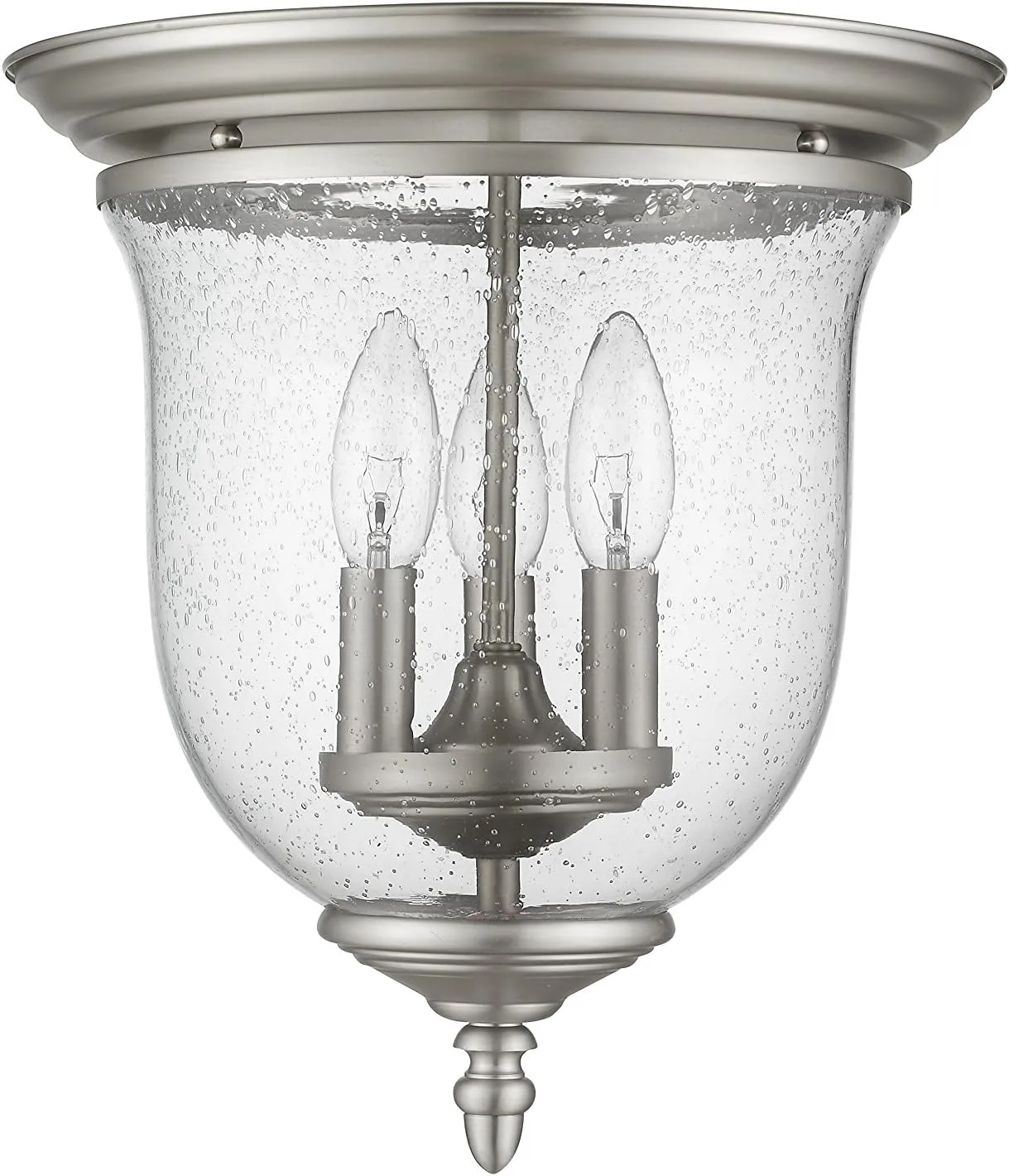 Livex Lighting 5024-91 Legacy 3-Light Ceiling Mount, Brushed Nickel