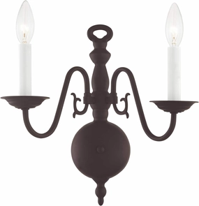 Livex Lighting 5002-07 Williamsburg 2-Light Wall Sconce, Bronze