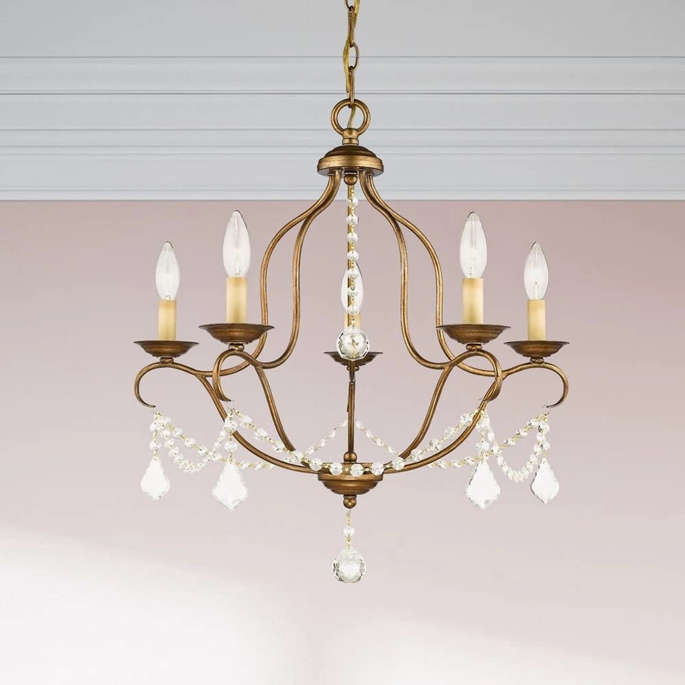 Livex Lighting 6435-91 Chesterfield 5 Light Chandelier, Brushed Nickel