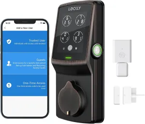 Lockly Secure Pro Deadbolt, Wi-Fi Smart Lock, Keyless Entry Door Lock, Smart Locks for Any Doors, PIN Genie® Keypad, 3D Biometric Fingerprint Sensor, Auto Lock, Rekeying Capability - Venetion Bronze
