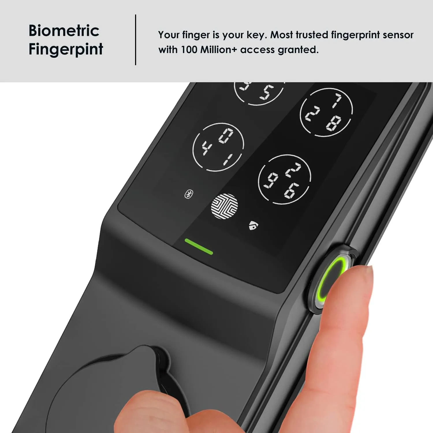 Lockly Secure Pro Wi-Fi Smart Door Lock, Keyless Entry with PIN Genie® Digital Keypad, 3D Biometric Fingerprint Sensor Front Door Lock Deadbolt, Voice Control & Auto Lock - Left Fingerprint Edition