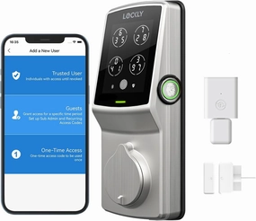 Lockly Secure Pro Deadbolt, Wi-Fi Smart Lock, Keyless Entry Door Lock, Smart Locks for Any Doors, PIN Genie® Keypad, 3D Biometric Fingerprint Sensor, Auto Lock, Rekeying Capability - Satin Nickel