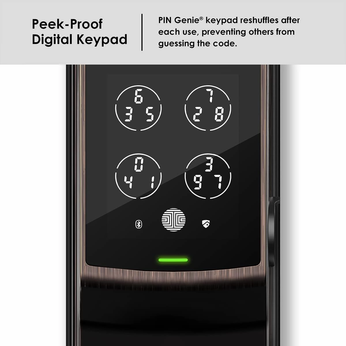 Lockly Secure Pro Wi-Fi Smart Door Lock, Keyless Entry with PIN Genie® Digital Keypad, 3D Biometric Fingerprint Sensor Front Door Lock Deadbolt, Voice Control & Auto Lock - Left Fingerprint Edition