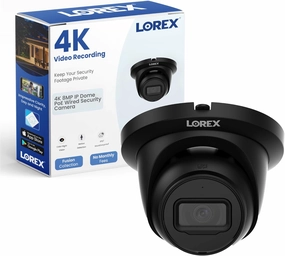 Lorex 4K 8MP IP Dome PoE Wired Security Camera - Indoor/Outdoor IP67 Weatherproof, Color Night Vision, Long-Range IR, Smart Motion Detection (Person/Vehicle) & Listen-in Audio