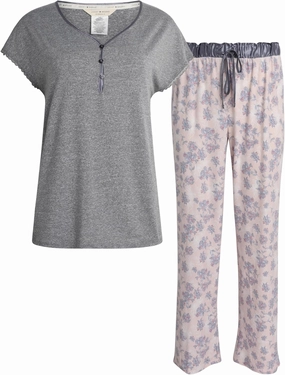 Lucky Brand Women's Pajama Set - 2 Piece Henley Sleep Shirt and Lounge Pants - Sleepwear for Women (S-XL)