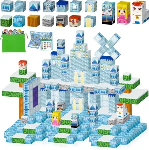Ludmila 116PCS Magnetic Blocks Building Toys, Build 3D Magnetic Building Blocks Frozen Castle Set for Kids Ages 3 , Magnetic Blocks STEM Sensory Educational Birthday Gifts Construction Toys