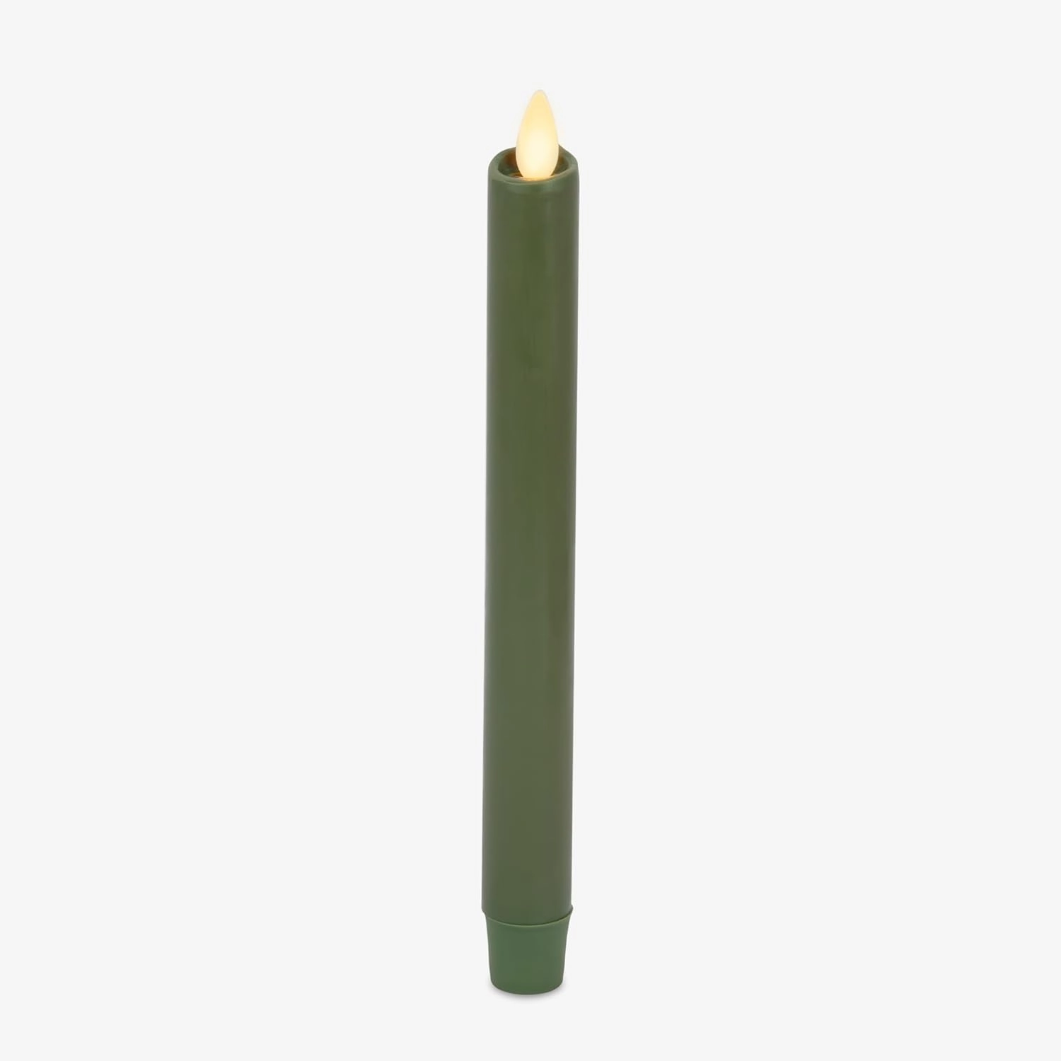Luminara - Flameless Battery Operated Taper Candle - Loden Green - Pack of 1-1x9.5 - LED Flickering Flame - Realistic Safe for Home Kids and Pets