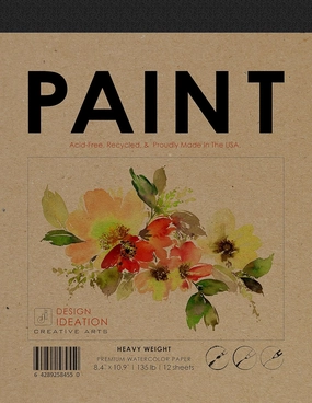Made in The USA: Heavyweight Watercolor Paper Pad for Pencil, Ink, Marker and Watercolor Paints. Great for Art, Design and Education. (Jumbo 8.5" x 11") (1 Pad)