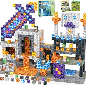 Magnetic Blocks, 3D Building Blocks Set for Kids, 128 PCS Magnetic Cube, STEM Montessori Construction White Toys