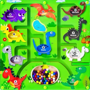 Magnetic Color and Number Maze,Montessori Toys for 3 4 5 Year Old Boys Girls,Wooden Puzzle Activity Board,Gifts for Preschool Sensory Activities for Toddlers
