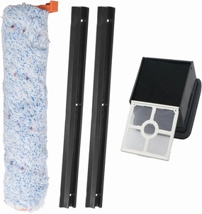 Main Side Brush Filter Mop Cloth Rubber Scraper Kit，Compatible For ILIFE，For W90 Cordless Wireless Dry Cleaning Smart Washing Mop Vacuum