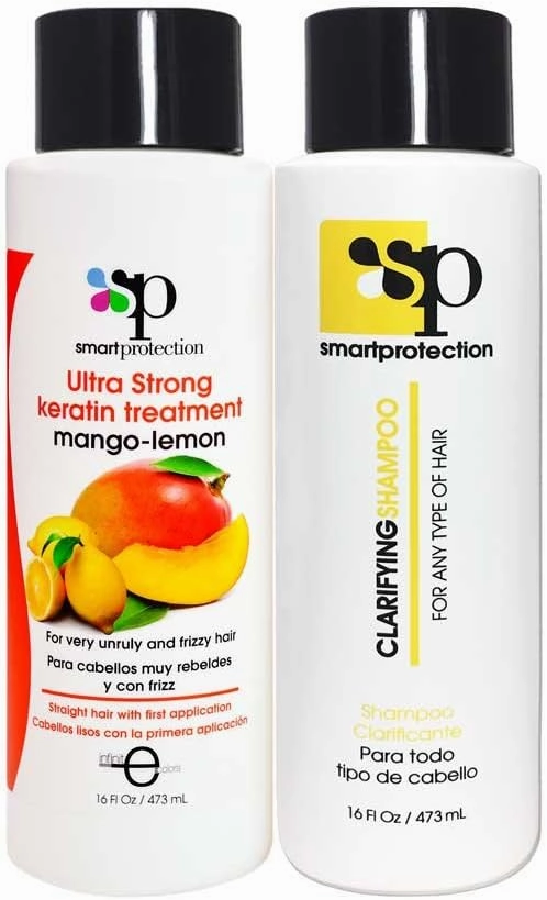 Mango-Lemon Ultra Strong Keratin Treatment with Clarifying Shampoo 16oz by Smart Protection