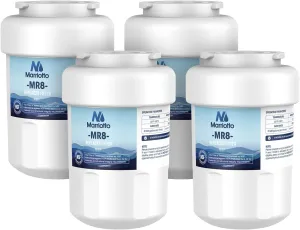 MARRIOTTO Smart Water Filters for Refrigerators NSF 42 Certified Cartridges Compatible with MWF, MWFA, MWFP, GWF, GWFA, 46-9991, HDX FMG-1, WFC1201, 4 Pack