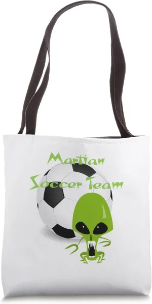 Martian Soccer Team Outer Space Sci-Fi Funny Tote Bag