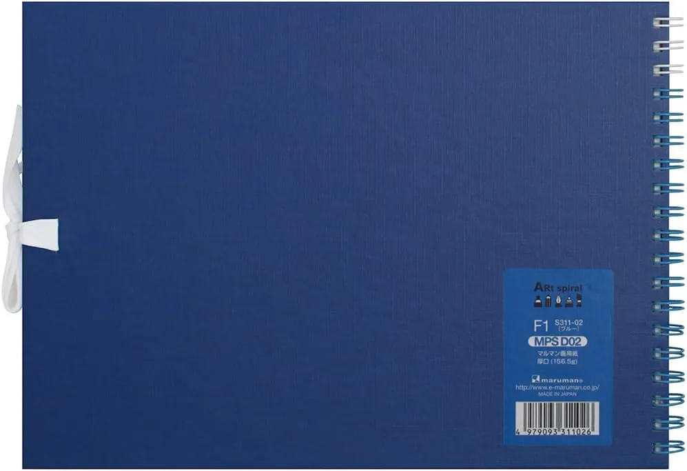 Maruman S311-02 Sketchbook F1 Art Spiral Drawing Paper, Thick, Blue, 24 Sheets