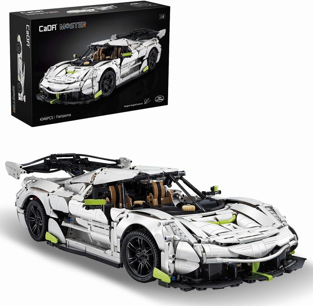 Master Fantasma Sports Car Building Set, C61048W 1:8 Super Car Brick Kit with 9-Speed Gearbox and Rear Wheel Steering, V8 Racing Car Model for Adults Collectors (4346PCS)
