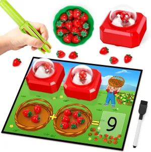 Math Board Games for Kids with Dice Poppers, Math Manipulatives Kindergarten Preschool Math Games Counters Toys, Addition and Subtraction Dice Games Homeschool Supplies Classroom Must Haves