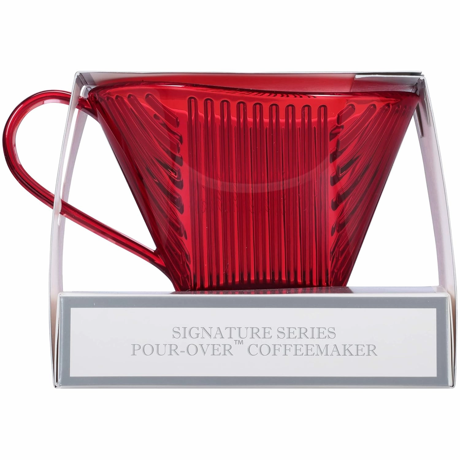 Melitta Signature Series 1 Cup Pour-Over Coffee Brewer, Tritan Red