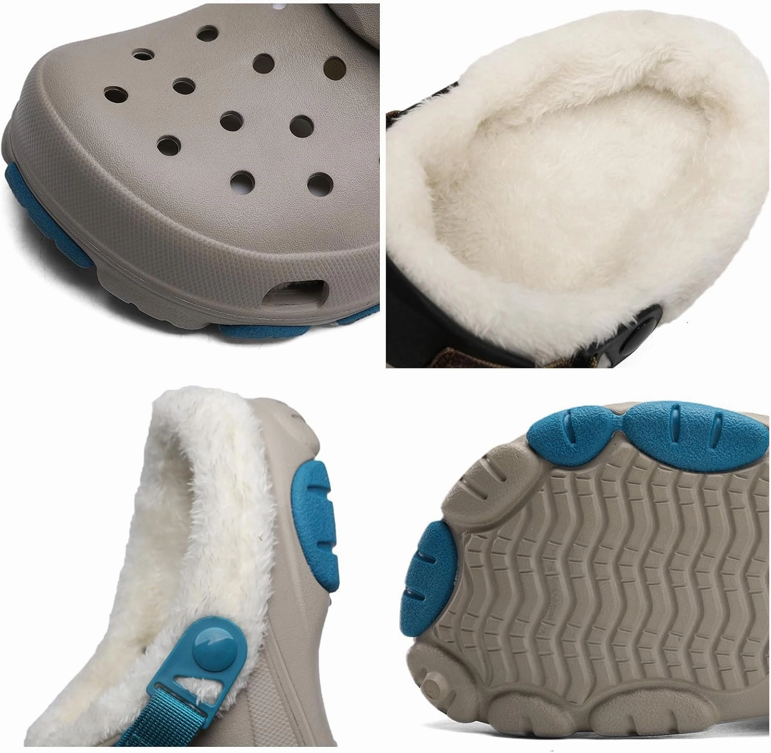 Men Fashionable Winter Wooden Clogs Women Fleece Slippers Unisex Comfortable and Casual Indoor and Outdoor Wooden Clogs