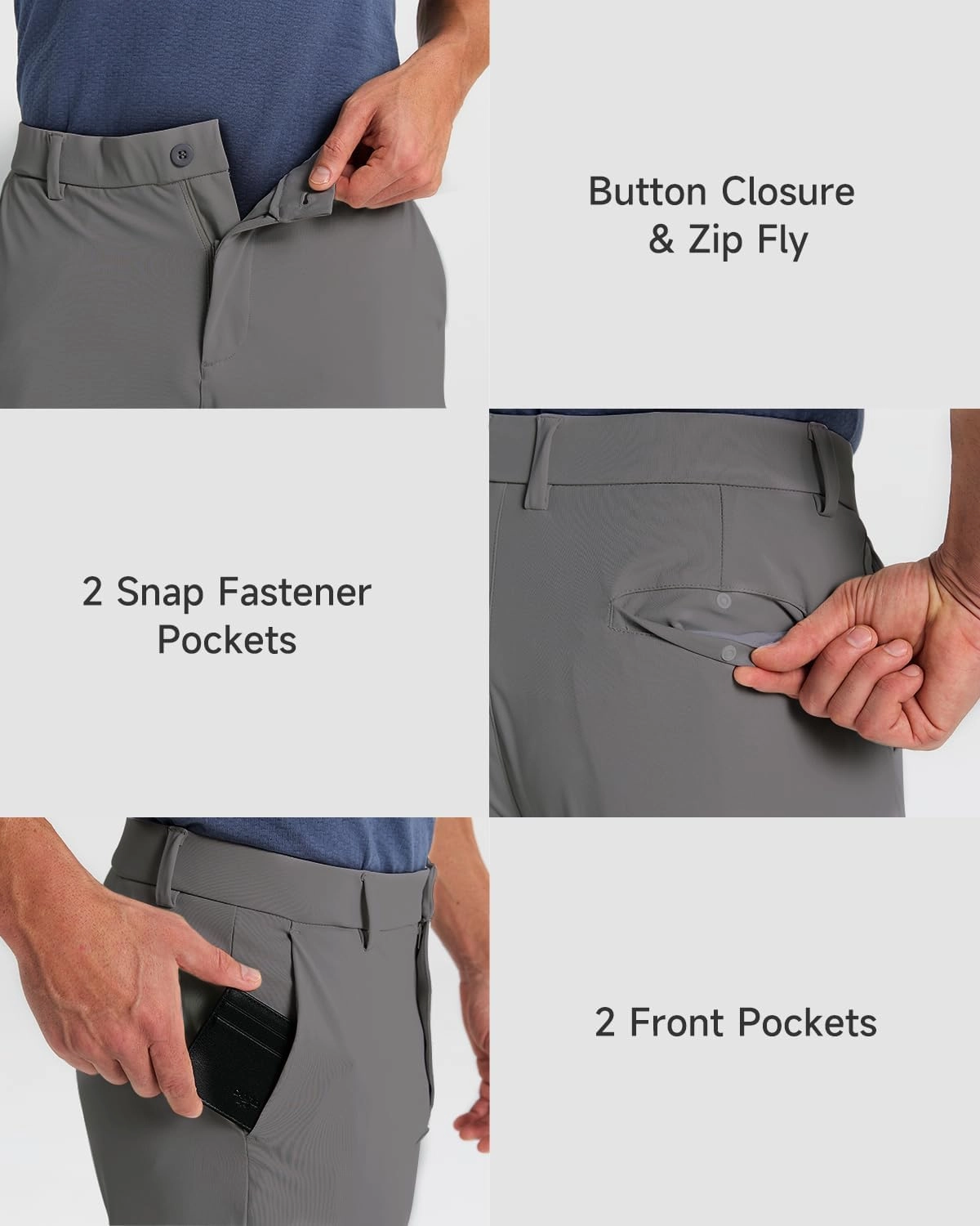 Men's Golf Joggers Pants with 5 Pockets Stretch Fit Work Dress Athletic Jogger Sweatpants for Running Gym