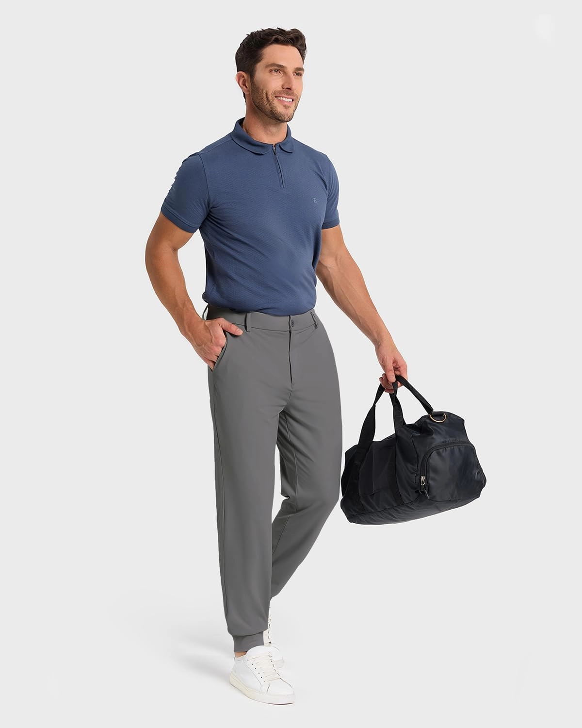 Men's Golf Joggers Pants with 5 Pockets Stretch Fit Work Dress Athletic Jogger Sweatpants for Running Gym